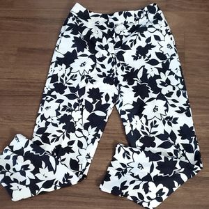 Talbots Women's Floral Black/White Dress Pants - 6